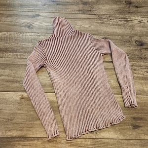 Turtleneck stretchy burgundy turtleneck sweater m medium wine stripe striped